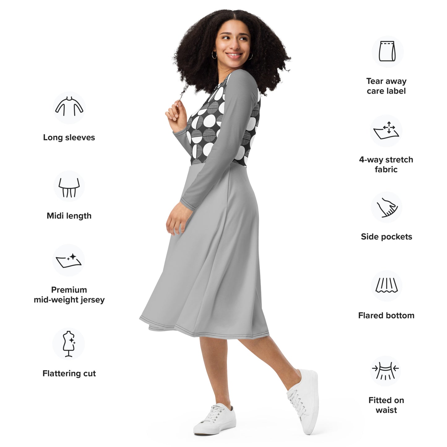 Life Changes long sleeve midi dress